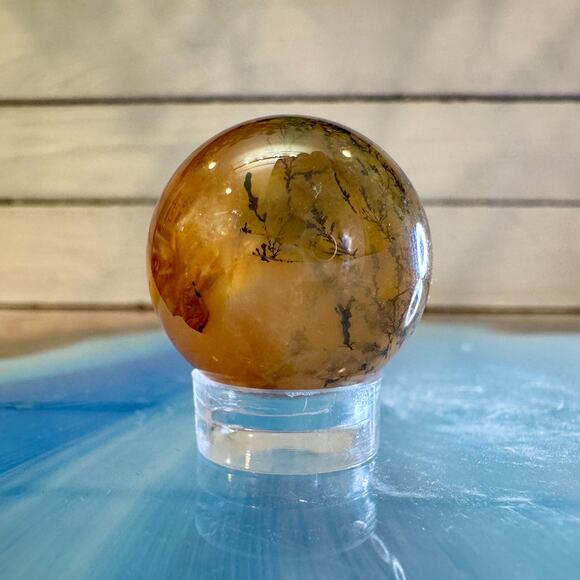 Golden Healer Dendritic Quartz Sphere 23mm Madagascar Polished Crystal - Picture 2 of 3